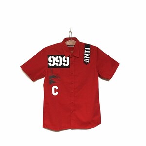 Rare!! Vintage 666 Six Original Big Logo Shirt Button Up / 666 Punk Shirt Tee T Shirt Polos Tee / Size Small