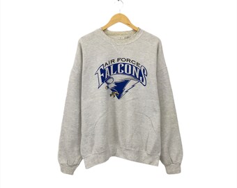 Rare! Air Force Falcons Big Logo Spellout Vintage Crewneck Sweatshirt Jumper Sweater Pullover Jacket Style Fashion Streetwear / Size XLarge