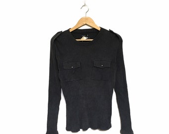 Rare! Agnes. B Homme Paris Pocket Made In France Vintage Crewneck Jumper Pullover Sweatshirt T Shirt Cardigan 90s / Size Medium
