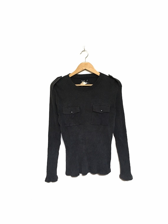 Rare! Agnes. B Homme Paris Pocket Made in France Vintage Crewneck 