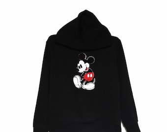 ¡Raro! Sudadera con capucha de Mickey Mouse Disney con logo grande / Minnie Mouse Mickey Mouse / Talla mediana