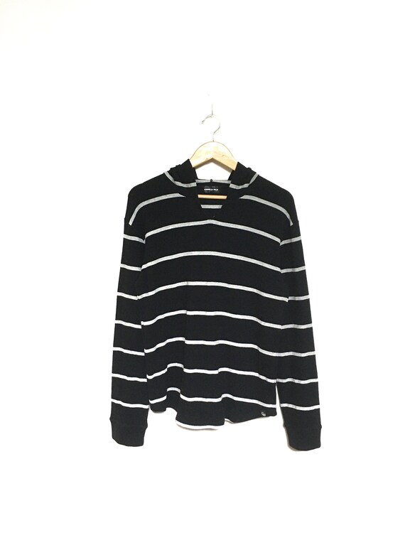 Rare! Comme Ca Walk Striped Black and Grey Vintage 90s Japanese 