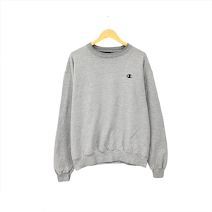 Rare! 90s Champion Small Logo Embroidery Spellout Crewneck Sweatshirt Jumper Pullover Streetwear Sportswear Hip Hop Fashion / Size Large
