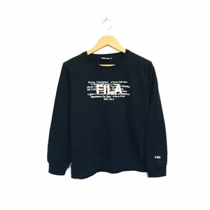 Rare! Fila Forza Corriamo Biella Italia Vintage Spellout Crewneck Sweatshirt Jumper Pullover Sportswear Streetwear Style Fashion/ Size Large