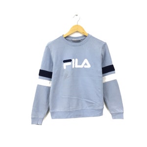 Rare! Fila Big Logo Embroidery Sweatshirt  Crewneck Pullover Spellout Sportswear Streetwear Casual Fila Bj Bjorn Borg Fashion / Size Small