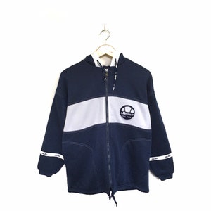 Rare! Ellesse Perugia Italia Dal 1959 Big Logo Embroidery Spellout Sweater Jacket Pullover Spellout Italy Vintage Style / Size Small