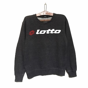Rare! Vintage LOTTO Italian Sport Design Big Logo Embroidery CreCrewneck Sweatshirt Jumper Pullover Spellout Logo Sportwear / Size Medium