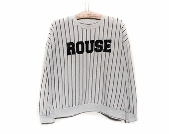 Rare! ROUSE Colza Big Spell Out Logo Crewneck Sweatshirt Jumper/Fashion Designer/ Size Large