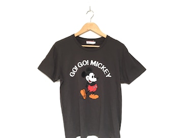 Rzadka! Koszulka z dużym logo Myszka Miki Disney Go Go! Vintage Cartoon Disney T-shirt z nadrukiem Cartoon Network / Rozmiar L