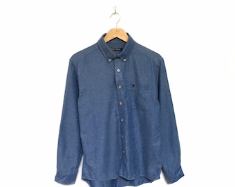 Rares ! Petite chemise boutonnée Kangol T-shirt avec poche à broderie logo Kangol England vintage / Taille L