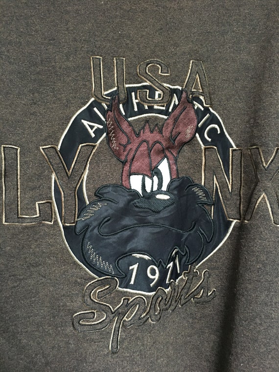 Rare! LYNX USA Sport Big Logo Embroidery Crewneck… - image 4