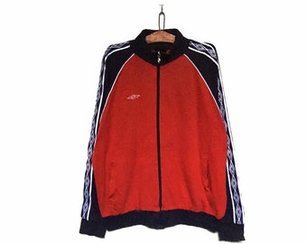 Rare! Vintage Umbro Nice Colours Small Logo Embroidery Striped Crewneck Sweatshirt Jumper Hoodie Jacket/Streetwear/Sportswear/Size Large