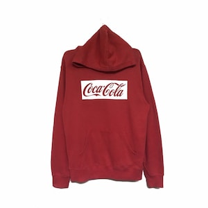 Rare! Coca Cola Big Logo Embroidery Hoodies Crewneck Sweatshirt Pullover Spellout Vintage Pepsi Coca Cola / Size Large