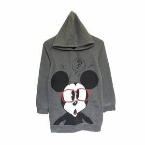 Rare! Mickey Mouse Cartoon Disney Minnie Mouse Big Logo Hoodies Crewneck Sweatshirt Jumper Pullover Spellout Style Fashion / Size Large