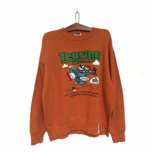Rare! Tearing Beaumere Cartoon Big Logo Nice Colour CrCrewneck Sweatshirt Jumper Pullover Spellout / Size Large
