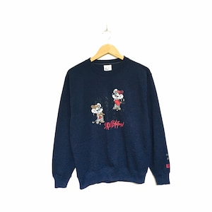 Rare! Black Gang Presented By Magixson Street Emotion Mouse Big Logo Spellout Vintage Crewneck Sweatshirt Jumper Pullover Fashion / Size L