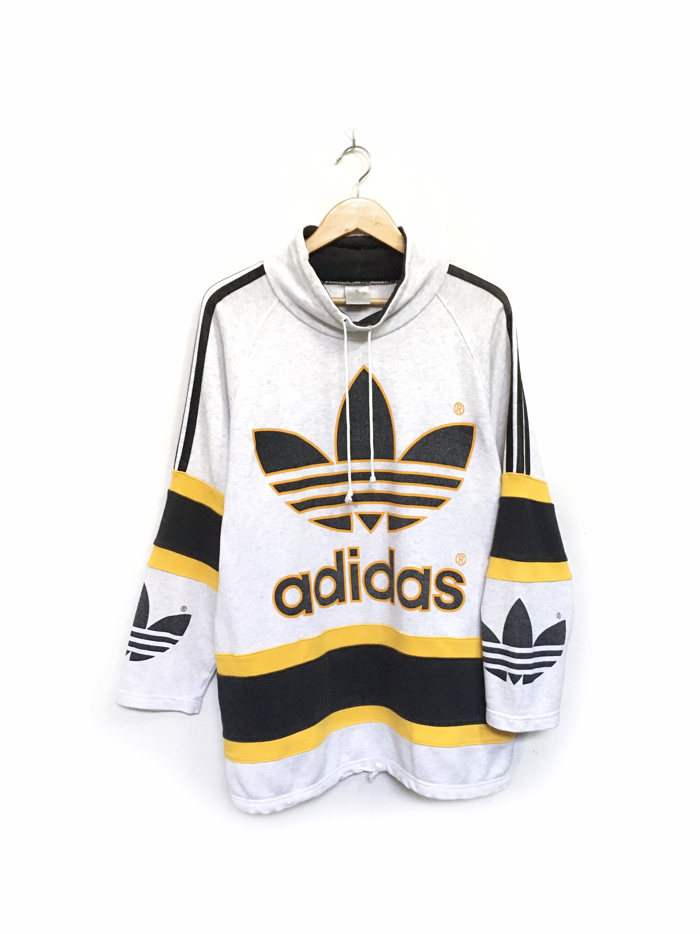 White and gold adidas sweatshirt cheap
