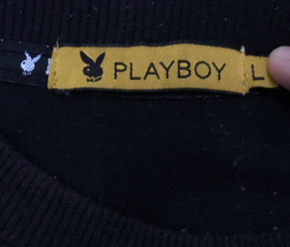 Rare! Playboy Big Logo Embroidery Spellout Vintage 90s Tee T Shirt