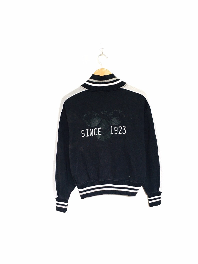 Hummel Big Logo Embroidery Spellout Varsity Jackets Button Pullover Sweatshirt Sweater Vintage Style Fashion Designer Size Medium Rare