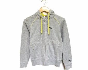 ¡Excepcional! Sudadera con capucha Fila Intimo con logo pequeño bordado, cuello redondo, jersey, estilo informal, estilo vintage de los 90, talla M