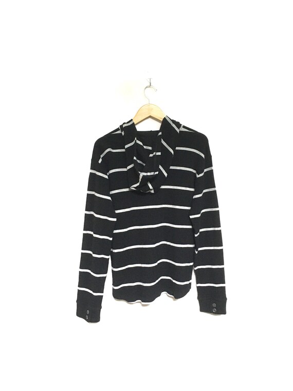 Rare! Comme Ca Walk Striped Black and Grey Vintage 90s Japanese 