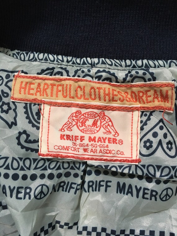 Rare! West Coast USA Kriff Mayer Big Logo Embroidery Varsity 