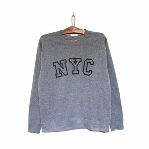 NYC Big Spell Out Logo Crewneck Sweatshirt Jumper / New York City Sweatshirt / Size Medium