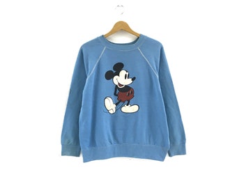 Rare! Mickey Mouse Cartoon Disney Casuals Vintage 80s 90s Logo Spellout Crewneck Sweatshirt Jumper Pullover Style Fashion Usa/ Size Large