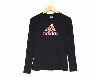 Rares ! Adidas gros logo broderie épellation sweat à col rond pull pull style mode streetwear vêtements de sport / taille TP
