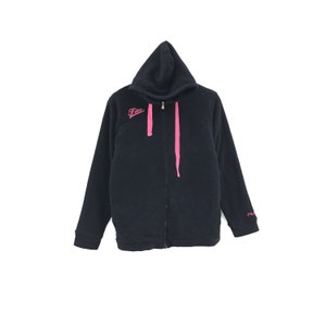 Rare! Fila Small Logo Pink Embroidery Spellout Vintage Hoodies Sweatshirt Sweater Pullover Sportswear Streetwear Style Fashion / Size Large