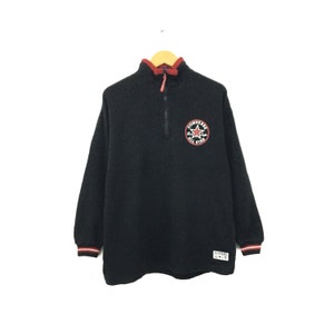 Rare! Converse All Star Chuck Taylor USA Small Logo Spellout Half Zip Sweatshirt Jacket Sweater Pullover Style Fashion Designer/ Size Medium
