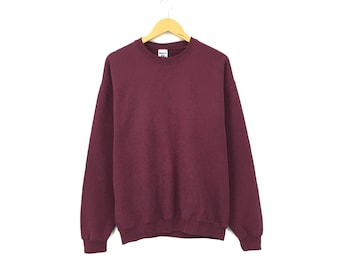 Rare! Jerzees 90s Plain Vintage Crewneck Sweatshirt Jumper Pullover Style Fashion Designer Brand Streetwear / Size Large
