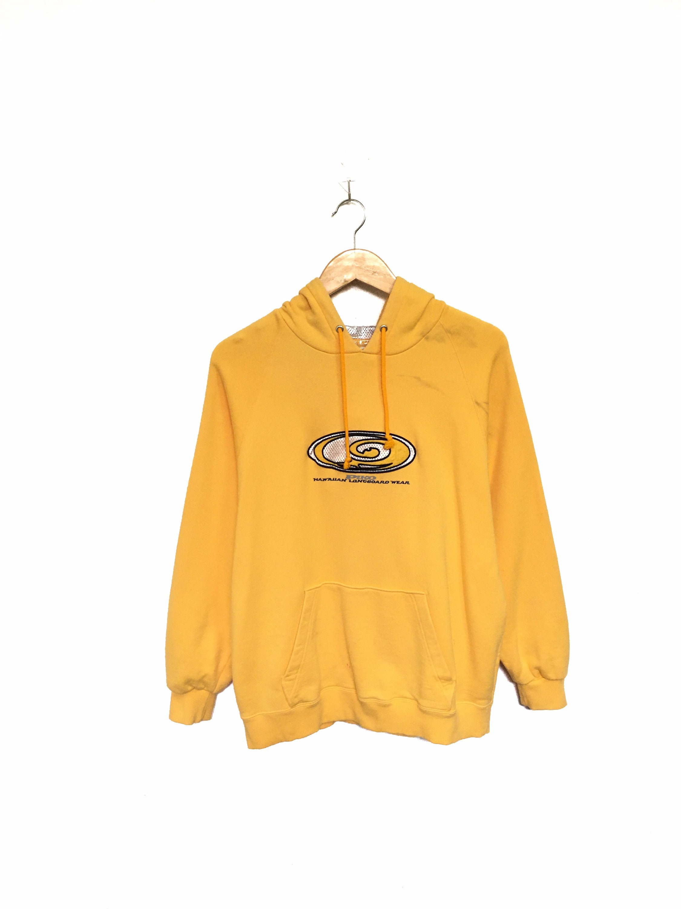 PIKO Hawaiian Longboard Wear ウーファーボックス Rare! Piko Hawaiian Longboard Wear Surf Style Big Logo Embroidery