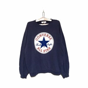 Rare! Converse All Star Big Print Logo Spell Out Pullover Crewneck Sweatshirt Jumper Fashio Style Usa Converse / Size Large