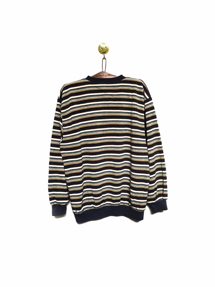 Vintage Golden Bear Striped Small Logo Embroidery Nice Rare
