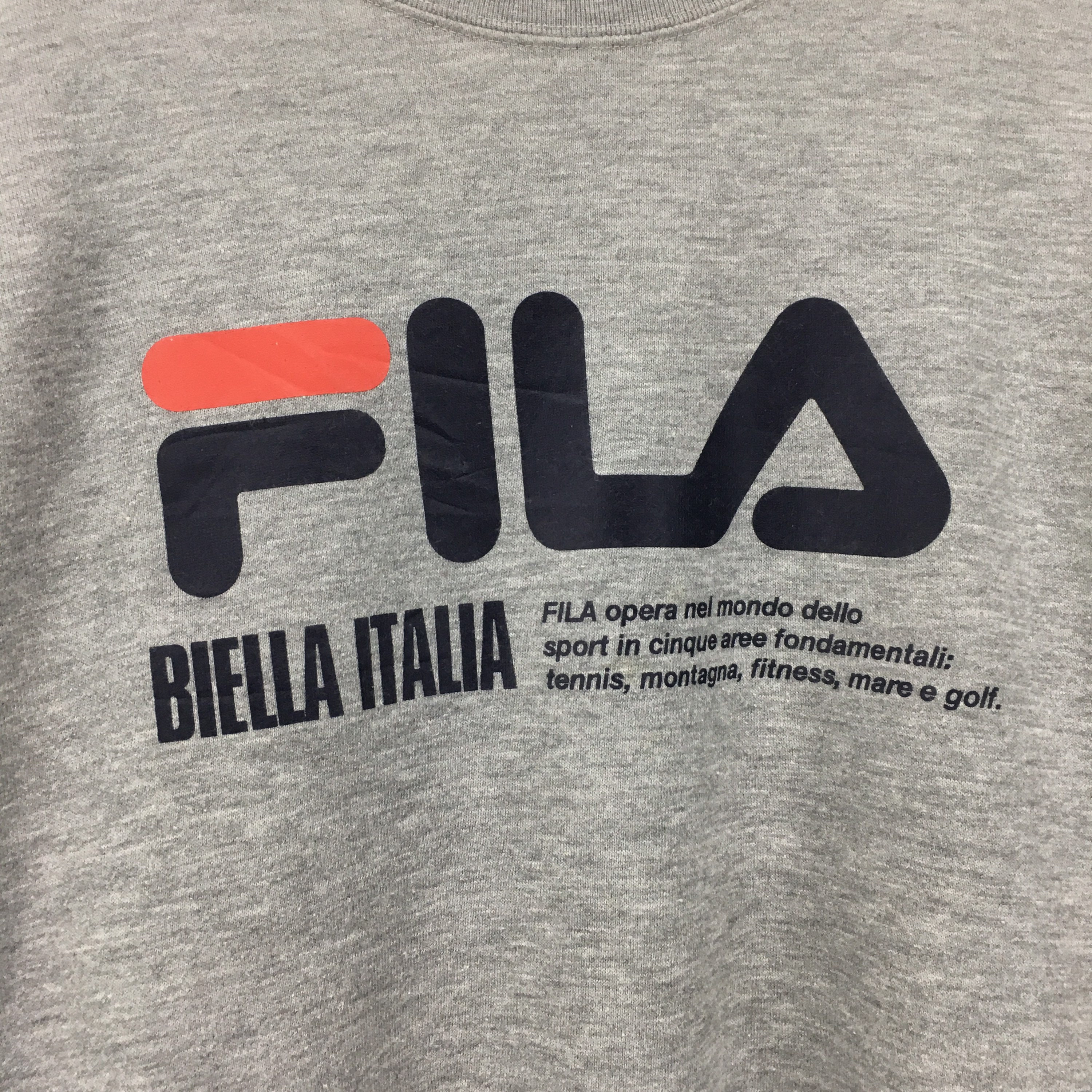 Rare Fila Big Logo Embroidery Sweatshirt Crewneck Pullover Spellout ...