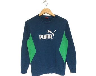 Rare! Puma Sportswear Big Logo Embroidery Crewneck Sweatshirt Jumper Pullover Spellout Vintage / Size Medium