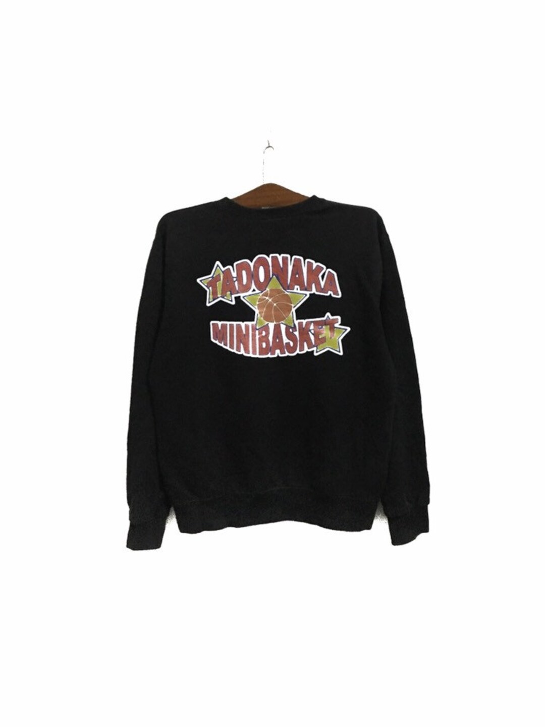 Rare! Tadonaka Mini Basket Big Logo Spellout Vintage Crewneck