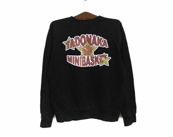 Raro! Moletom vintage Tadonaka Mini Basket com logo grande e estampa, gola redonda, estilo basquete/ Tamanho pequeno