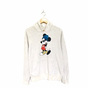 Rare! Mickey Mouse Disney Cartoon Minnie Mouse Big Logo Spellout Hoodies Sweatshirt Crewneck Pullover Style Fashion Vintage / Size Large