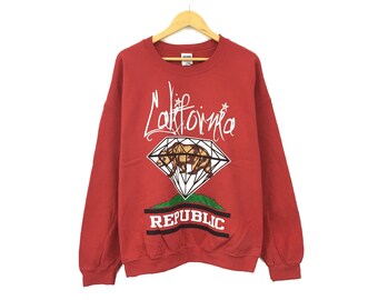 Rares ! California Republic Bear Big Logo Spellout Crewneck Sweatshirt pull Pullover Style créateur de mode / Taille XL