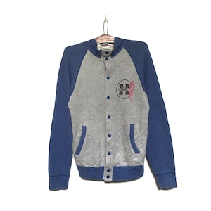 Rare! Hysteric Glamour Japan Big Logo Varsity Jacket Button Vintage 90s Rare Japanese Brand Crewneck Sweatshirt Jacket / Size Medium
