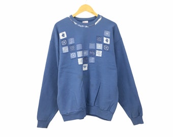 ¡Raro! Sudadera vintage de cuello redondo Hanes USA con estampado de flores de los 90 / Talla grande
