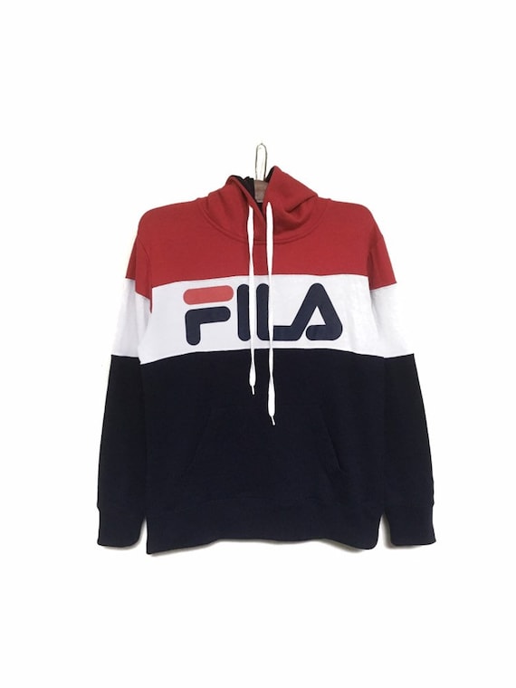 Rare! Fila Big Logo Colourblock Hoodies Sweatshirt Pu… - Gem