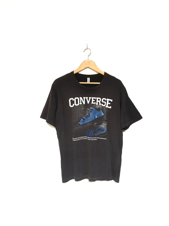 Rare! Converse All Star USA 90s Vintage Spellout Tee T Shirt Shoes 
