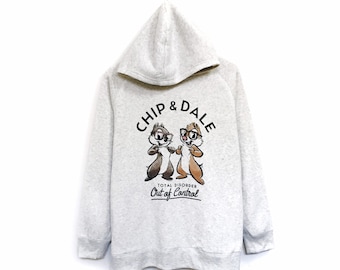 Rare! Chip N Dale Chipmunk Chaos Cartoon Disney Big Logo Hoodies Sweatshirt Sweater Jumper Pullover Spellout Style Fashion / Size XLarge
