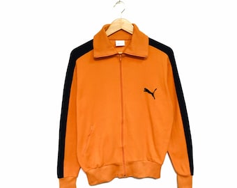 Rare! Puma Big Logo Spellout 90s Jacket Sweater Pullover Sweatshirt Full Zipper Germany Style Fashion Streetwear Sportswear / Size Medium