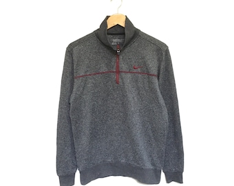 Rare! Nike Swoosh Golf Tour Performance Small Logo Embroidery Half Zip Sweatshirt Jumper Crewneck Pullover Spellout Sportswear / Size Medium