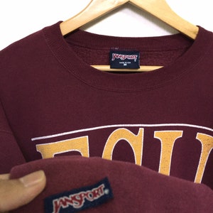 Sällsynt! Ferris State University FSU Jansport 90-tals stor logotyp Vintage rund hals tröja Tröja Pullover Stil Mode / Storlek Medium bild 4