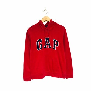 Rare! Gap Big Logo Embroidery Spellout Hoodies Crewneck Sweatshirt Jumper Sweater Pullover Vintage Style Fashion / Size Medium